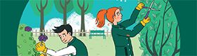 Travail dans les parcs et jardins