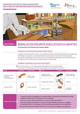 Commerces de détail non alimentaires. Déballez en sécurité avec les outils adaptés