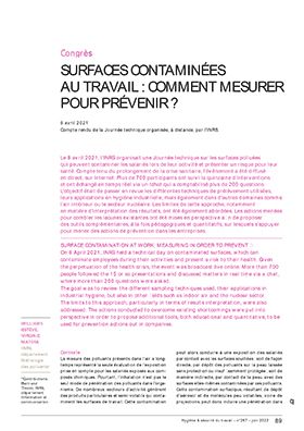 Hygiène et sécurité du travail, revue trimestrielle scientifique de l\'INRS