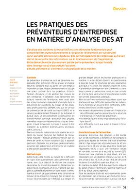 Hygiène et sécurité du travail, revue trimestrielle scientifique de l\'INRS