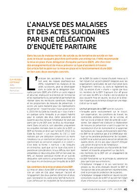 Hygiène et sécurité du travail, revue trimestrielle scientifique de l\'INRS