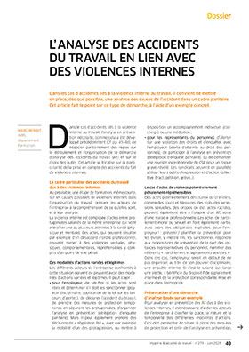 Hygiène et sécurité du travail, revue trimestrielle scientifique de l\'INRS