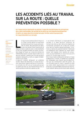 Hygiène et sécurité du travail, revue trimestrielle scientifique de l\'INRS