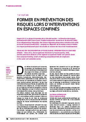 Hygiène et sécurité du travail, revue trimestrielle scientifique de l\'INRS
