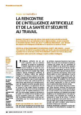 Hygiène et sécurité du travail, revue trimestrielle scientifique de l\'INRS
