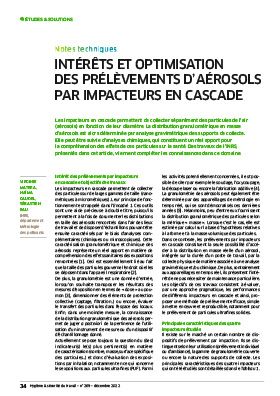 Hygiène et sécurité du travail, revue trimestrielle scientifique de l\'INRS