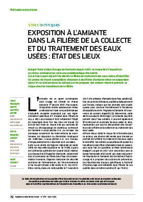 Hygiène et sécurité du travail, revue trimestrielle scientifique de l\'INRS