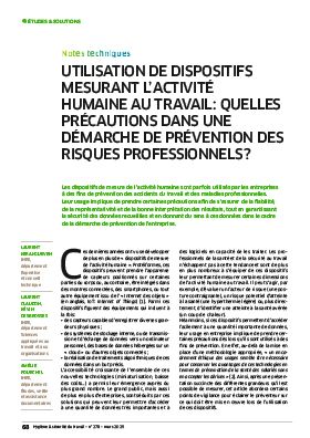Hygiène et sécurité du travail, revue trimestrielle scientifique de l\'INRS