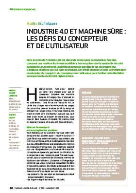 Hygiène et sécurité du travail, revue trimestrielle scientifique de l\'INRS