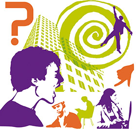 Illustration conceptuelle sur le suicide en lien avec le travail Illustration conceptuelle sur le suicide en lien avec le travail