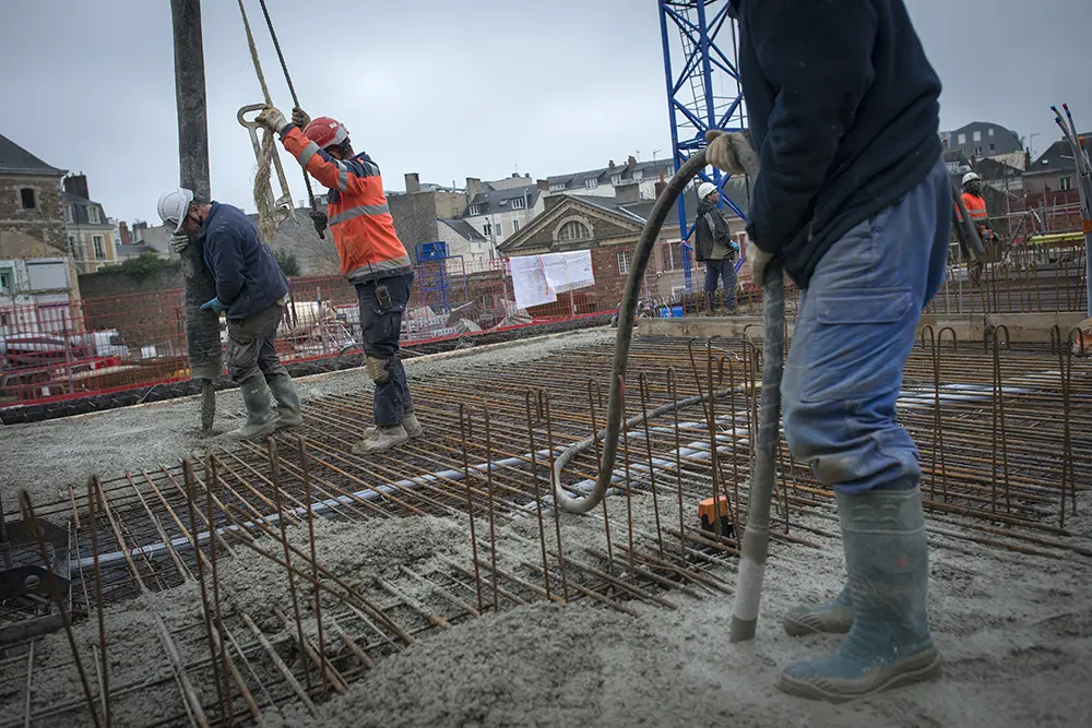 Béton et armatures métalliques